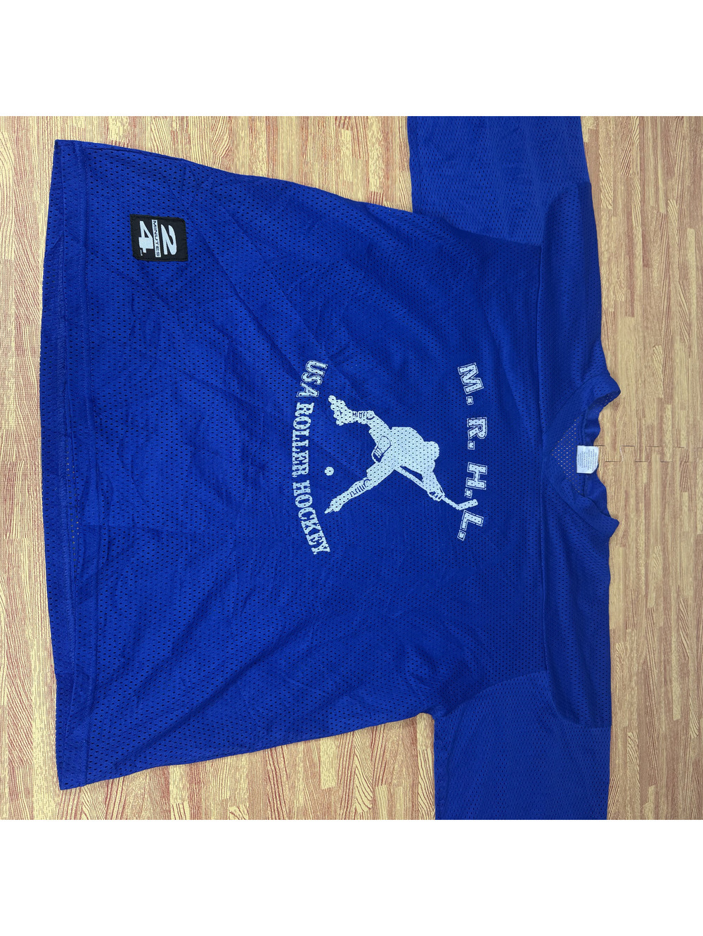 2 Minutes M R H L USA Roller Hockey blue mesh jersey number 10